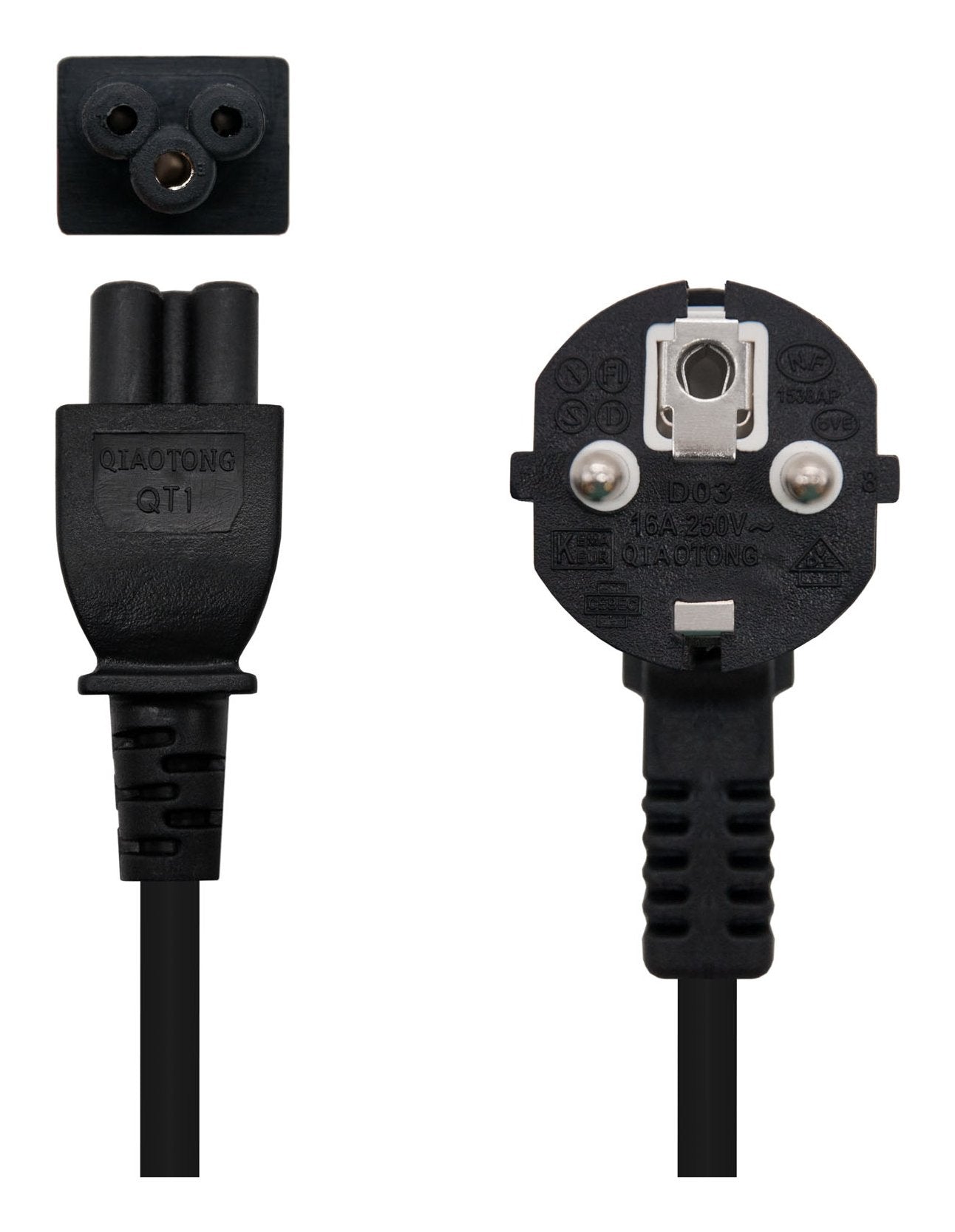 Cable Alim. Trebol, Cee7 Acodado/M-C5/H, 2 M