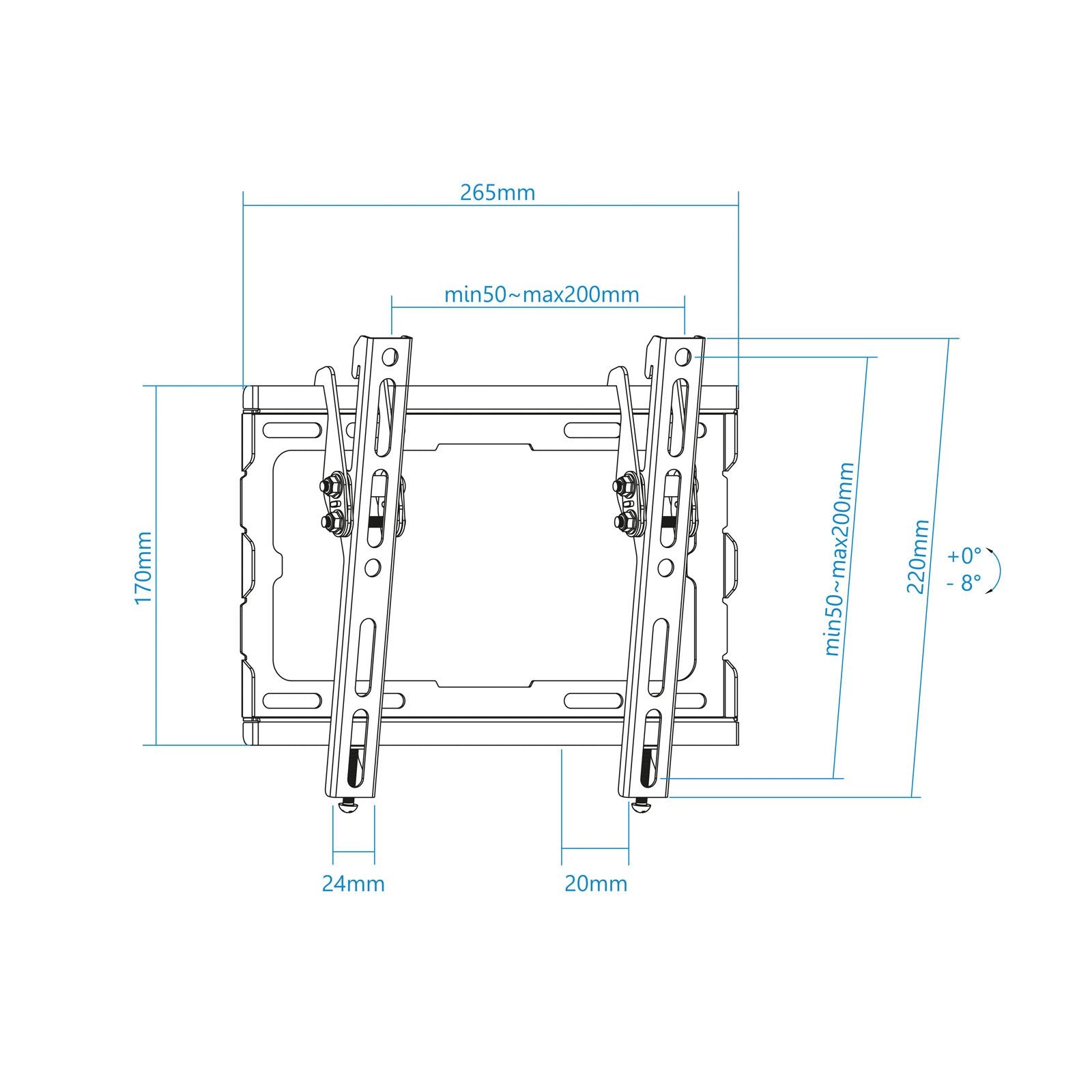 Tooq Soporte Fijo De Pared Para Tv De 23"-43" Inclinable - Peso Max 45kg - Vesa 200x200mm