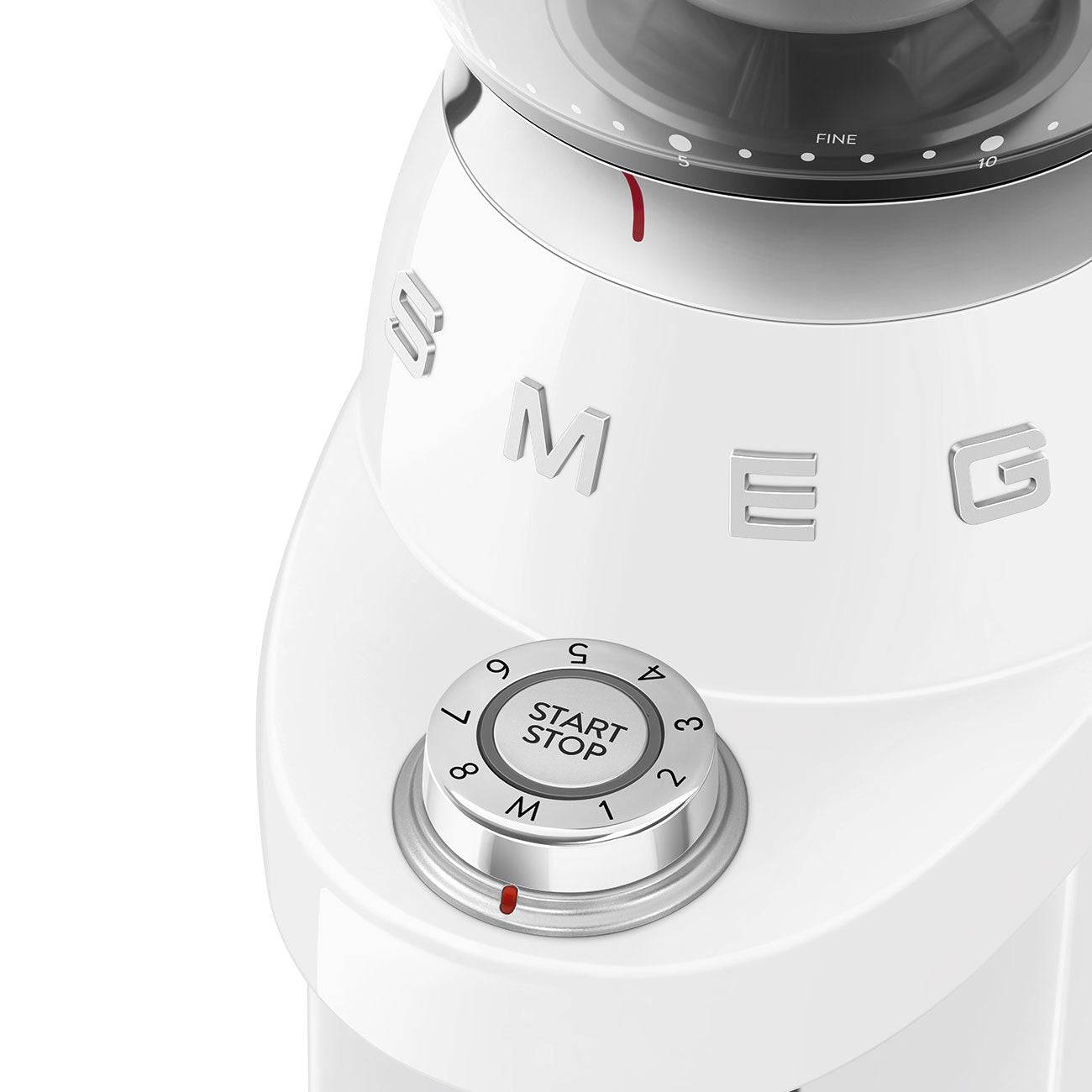 Molinillo De Café Smeg Cgf03wheu, 15 Grados De Molienda, Depósito De 240 G, 150 W, Blanco.