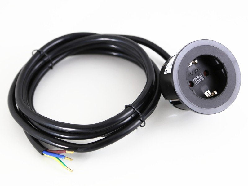 Bachmann Pix Con  De Contacto De Protección, Plástico, Negro, Cable De 2,0 M