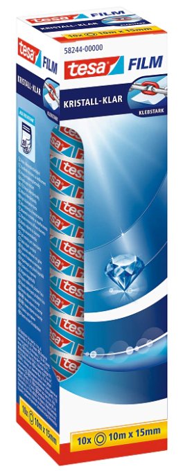 Tesa Film 10 Rollos Kristall-Transparente
