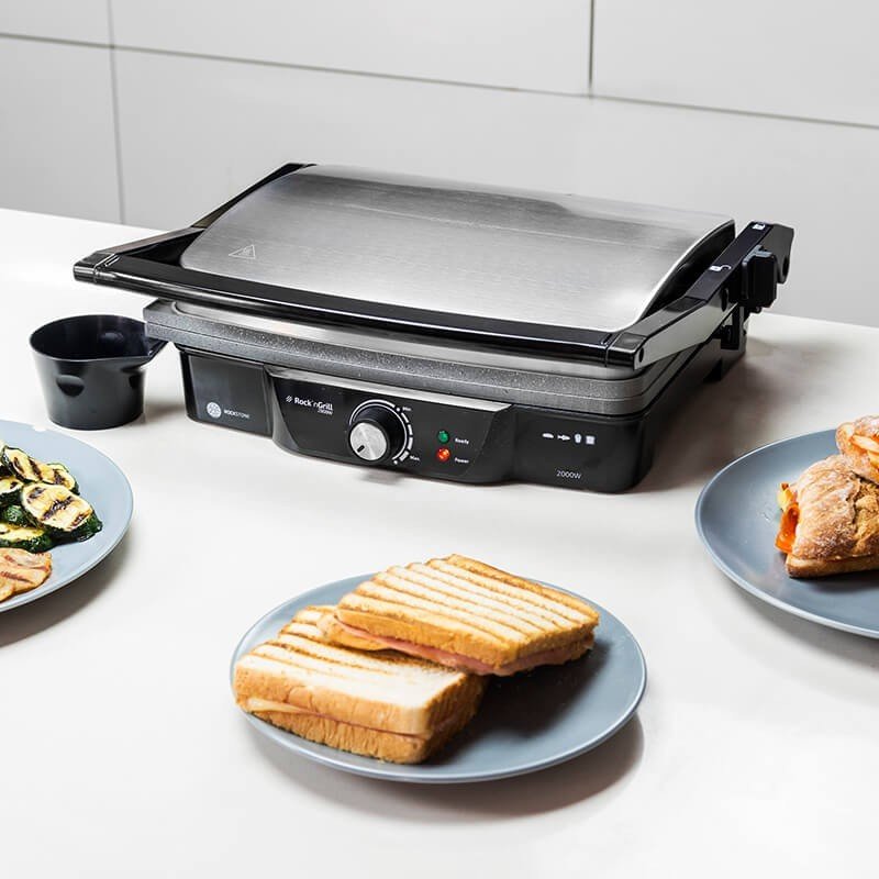 Cecotec Kontaktgrill Rock?N Grill 2000 W (Negro/Edelstahl, 2.000 Watt) 3025