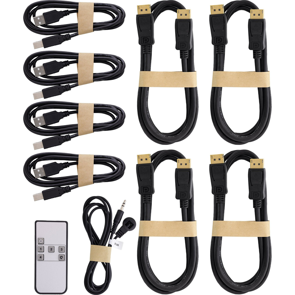 Inline Kvm Switch, 4x1 ,Displayport 4k/60hz, Usb 3.2 Hub
