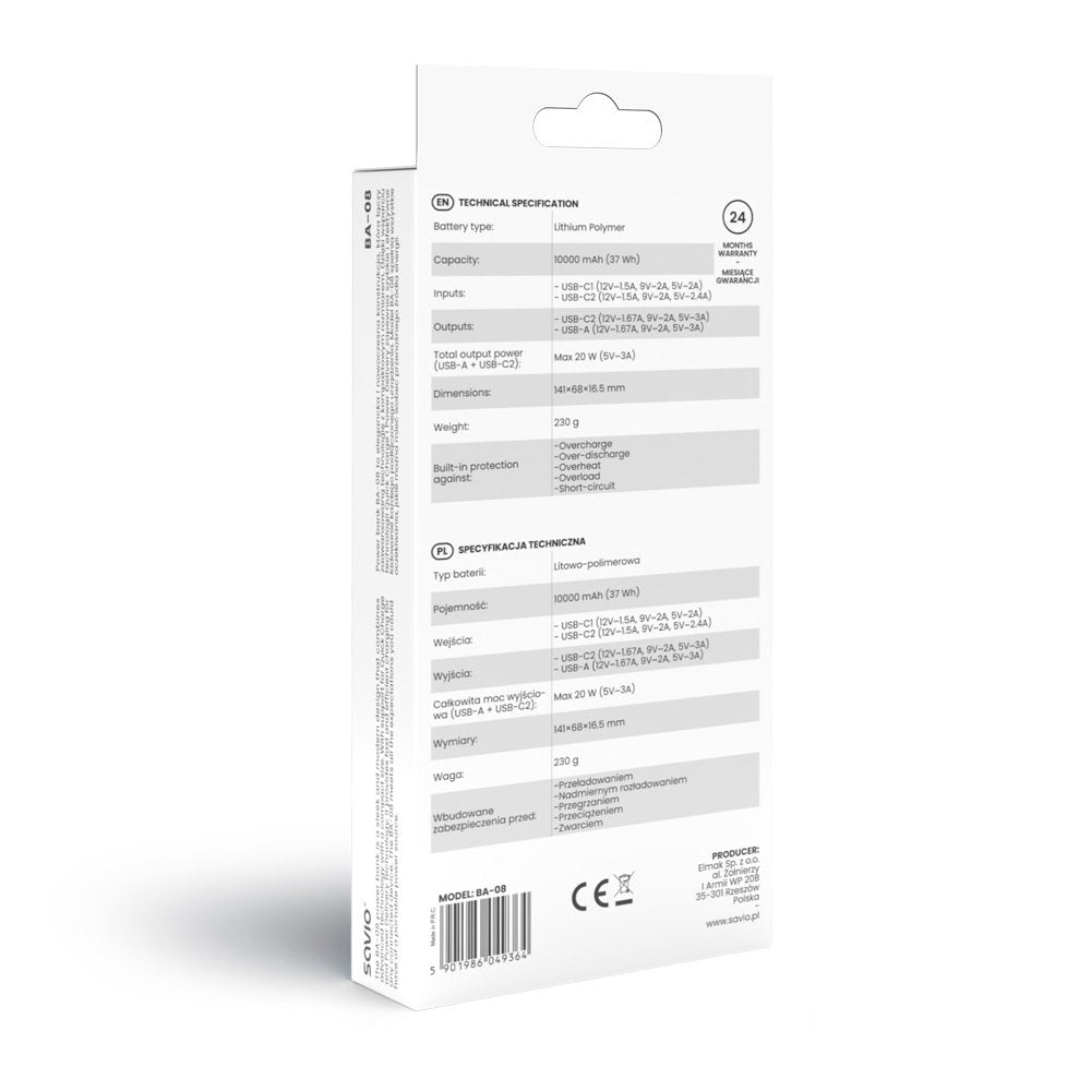 Powerbank 10000 Mah, Ba-08