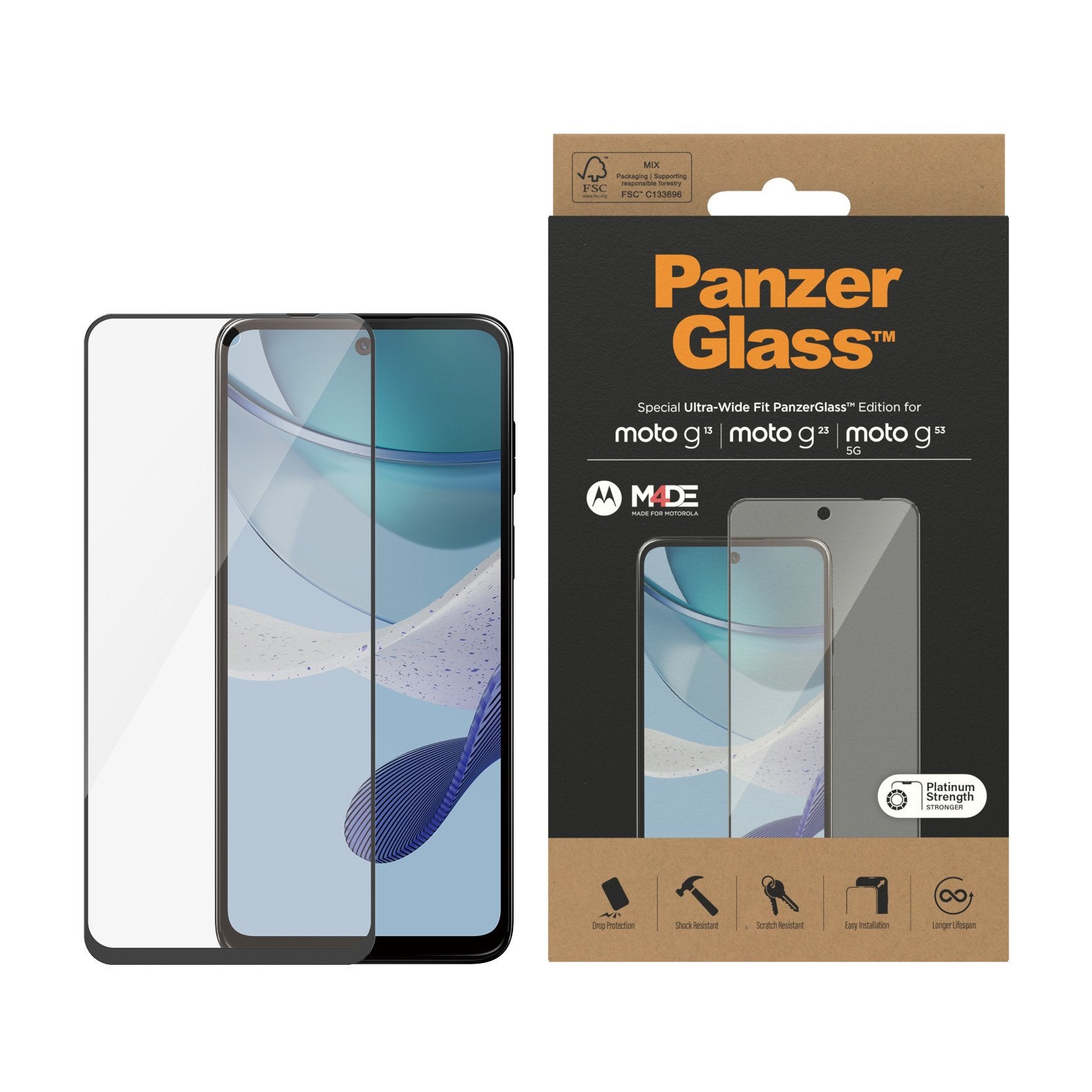 EAN 5711724065729 - PanzerGlass ® Screen Protector Motorola moto g13 | g23 | g53 5G | Ultra-Wide Fit Protector de pantalla 1  imagen 2