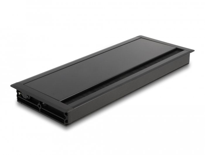 Delock Cabledurchführung Für Tischeinbau Mit Bürste 300 X 120 X 28 Mm Schwarz