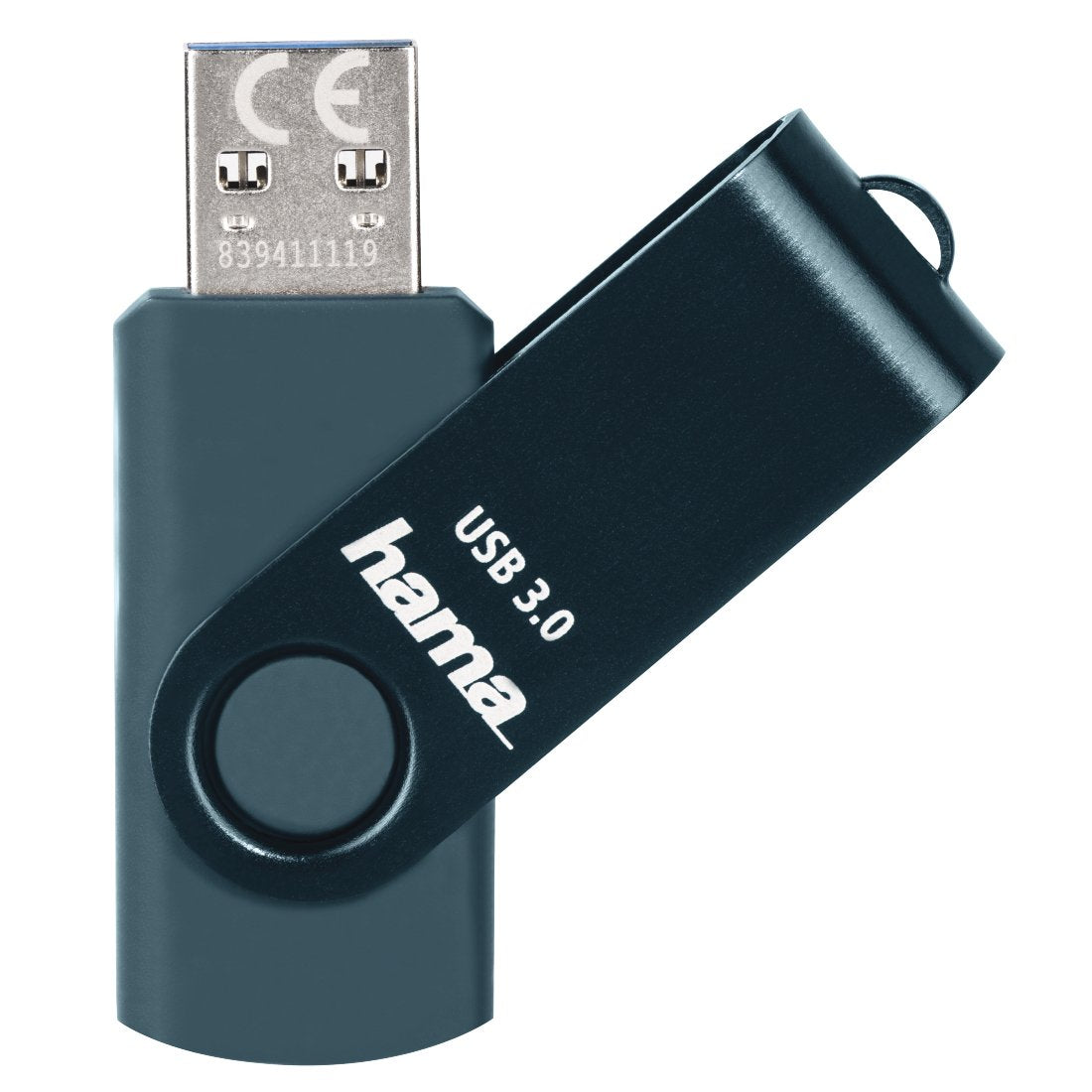 Hama Rotate Memoria Pendrive Usb 3.0 - 256gb De Capacidad - 90mb/S De Transferencia - Tapa Giratoria - Cuerpo Metalico