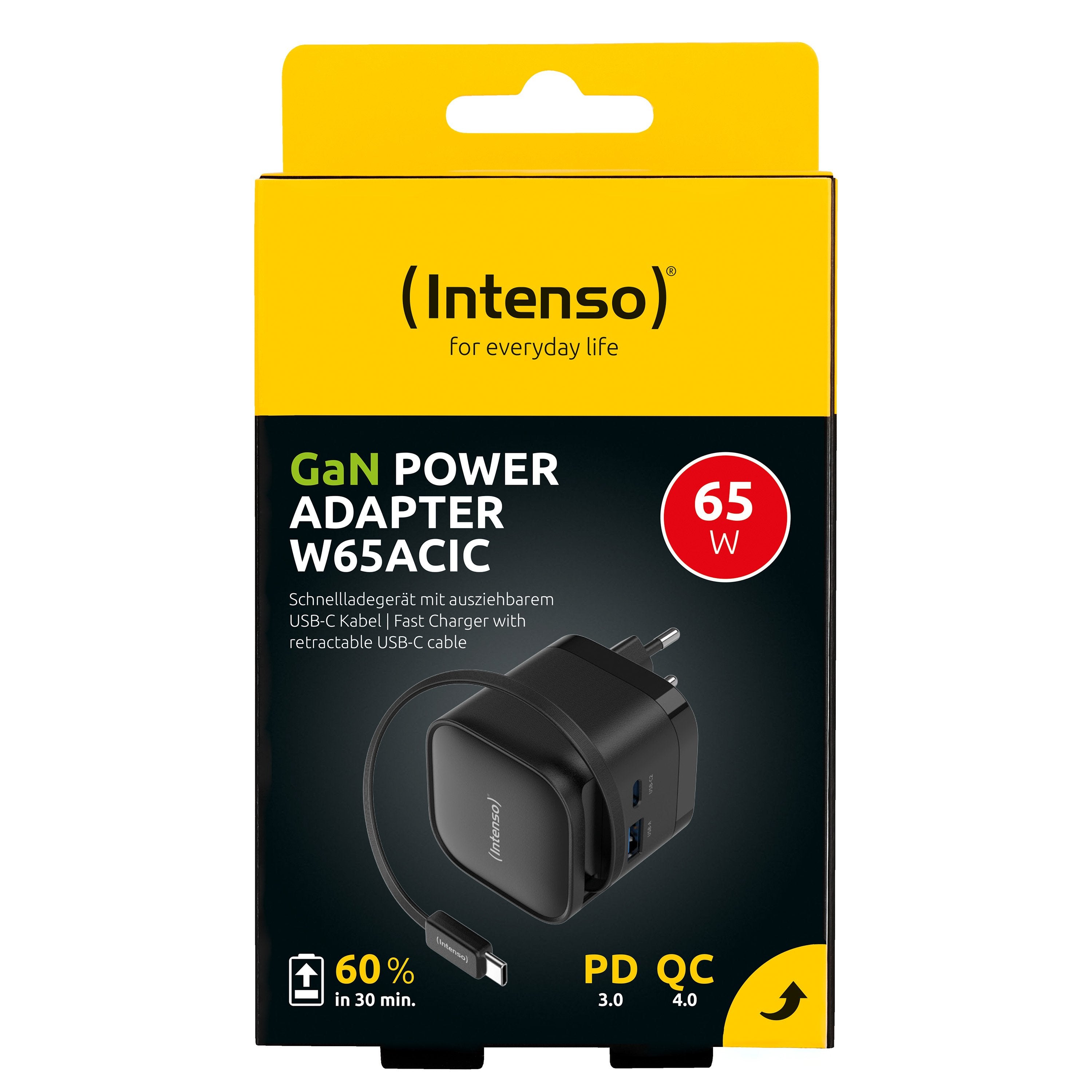 Intenso Compact Fam Charger 65w Usb-C Usb-A Negro