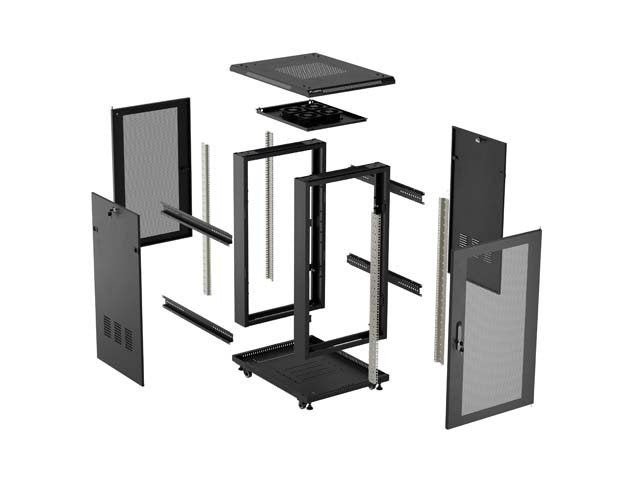 Lanberg Rack Cabinet 19 " Free Standing 18u 600x800 Flat Pack With Mesh Door Black
