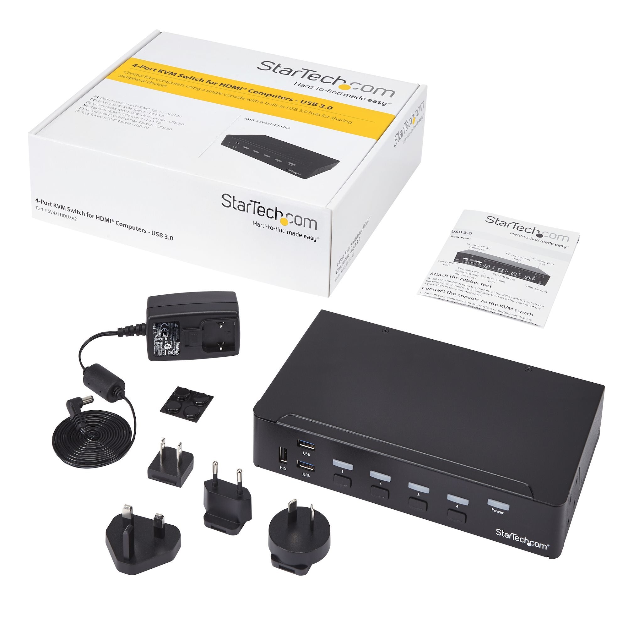 EAN 0065030863735 - StarTech.com SV431HDU3A2 interruptor KVM Montaje en rack Negro imagen 5