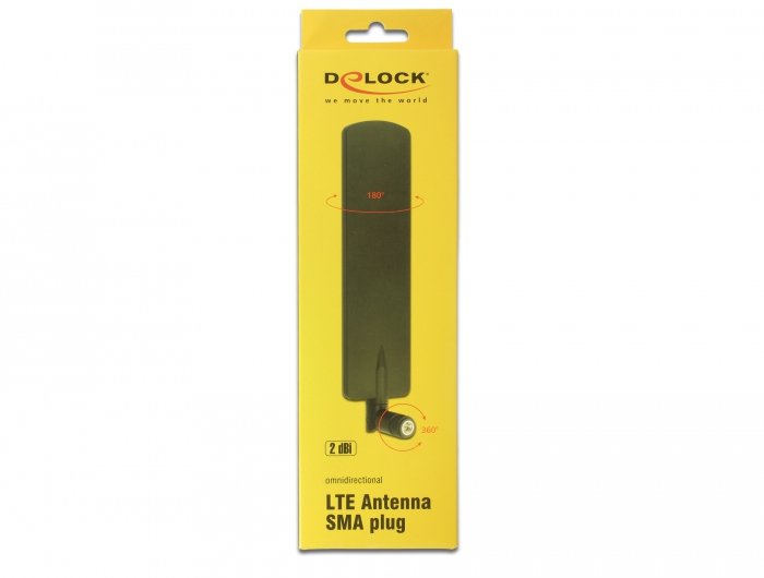 Delock Antena Lte Macho Sma 2 Dbi Omnidireccional Con Unión De Inclinación Negro