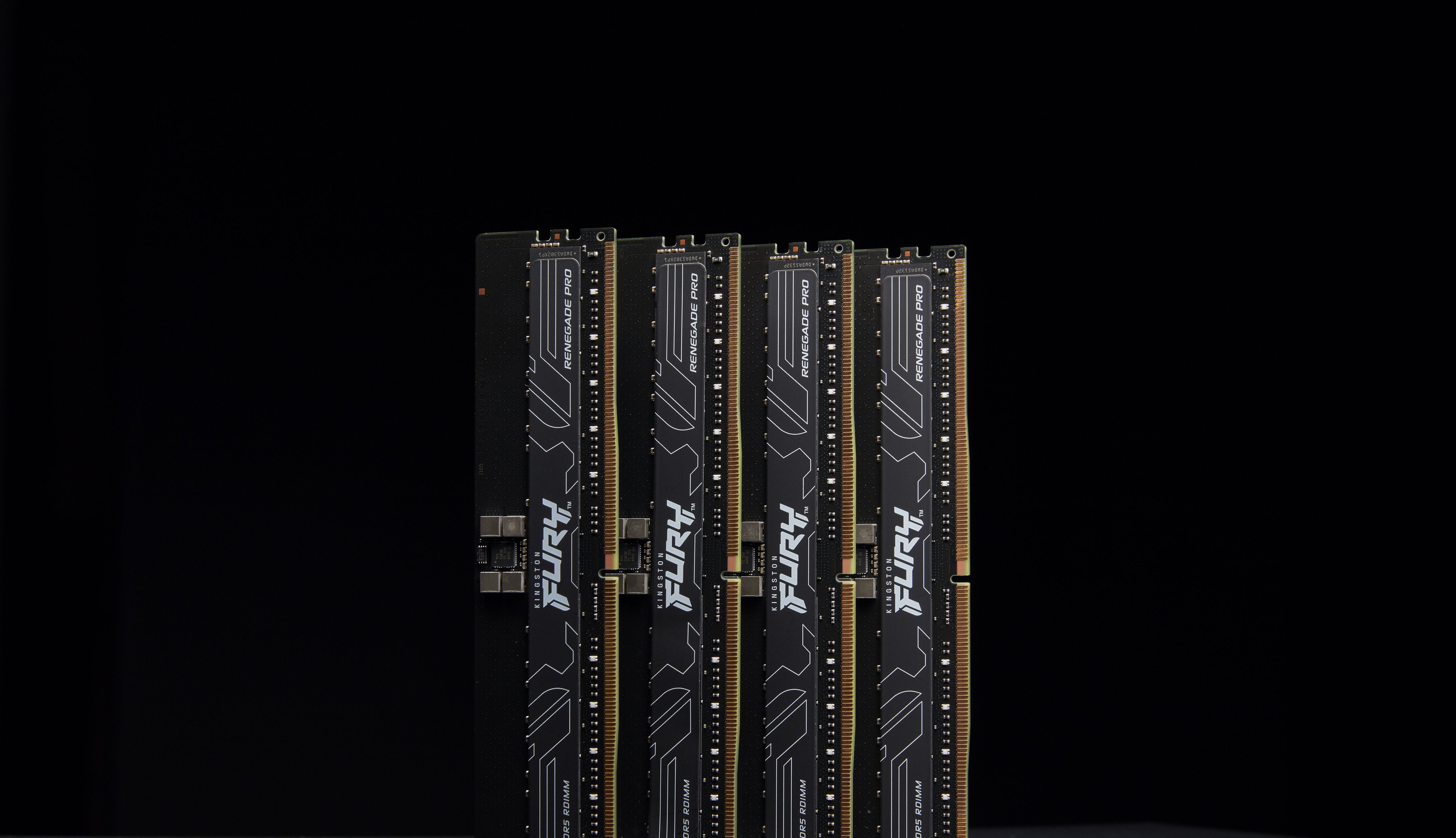 Memoria Kingston Fury 128 Gb Ddr5 5600 (8x 16 Gb) Octa Kit, Ram Negro, Kf556r28rbek8-128, Renegade Pro, Intel Xmp, Amd Expo Kf556r28rbek8-128