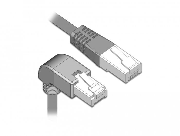 Delock Netzwerkcable Rj45 Cat.5e Sf Utp Unten Gewinkelt   Gerade 0,5 M