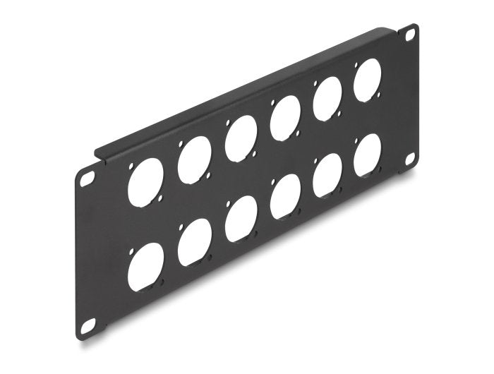 Delock 88054 Patchpanel Tipo-D De 10", 12 Puertos 2u Negro