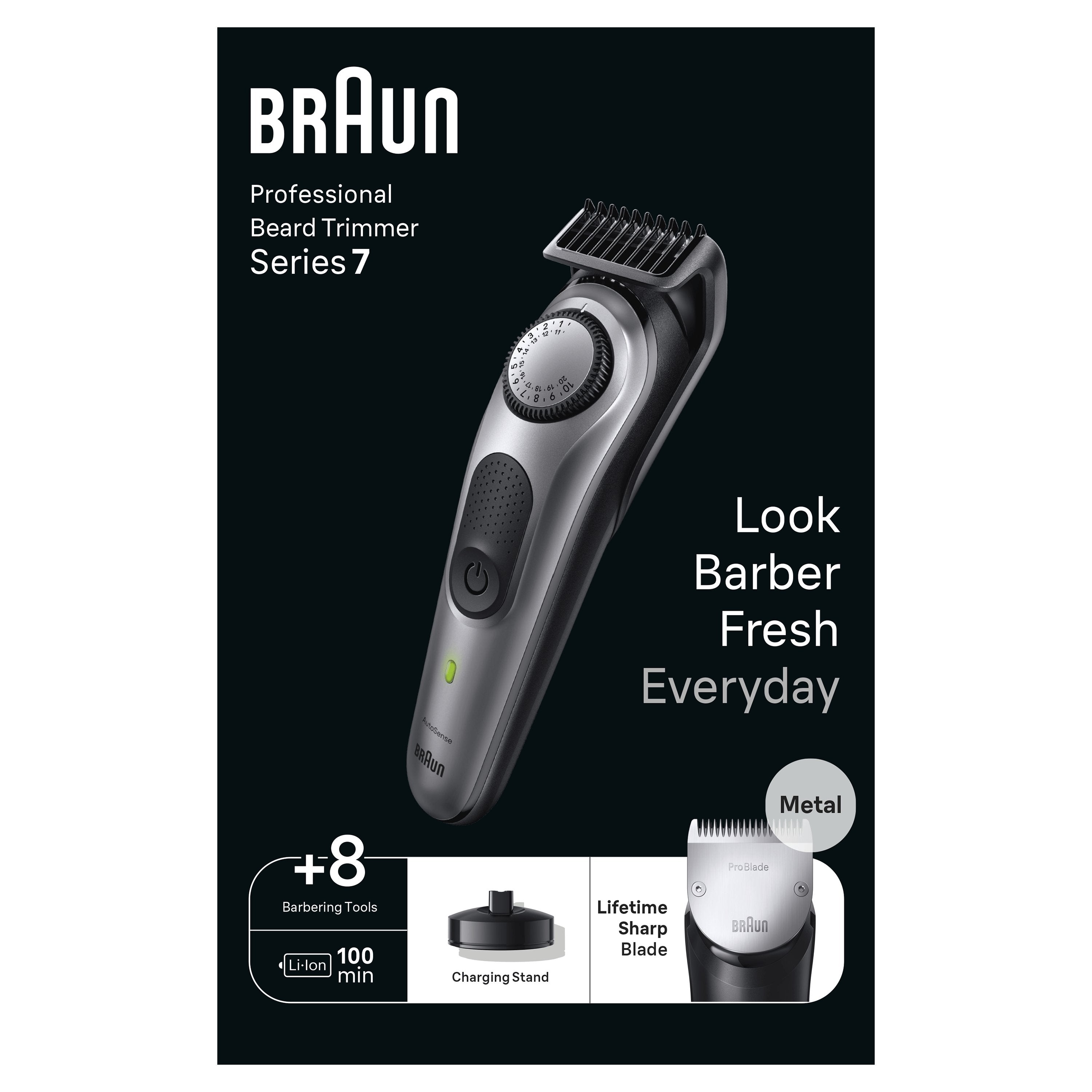 EAN 4210201448273 - Braun BeardTrimmer 7 BT7420 Batería 40 2 cm Negro, Gris imagen 1