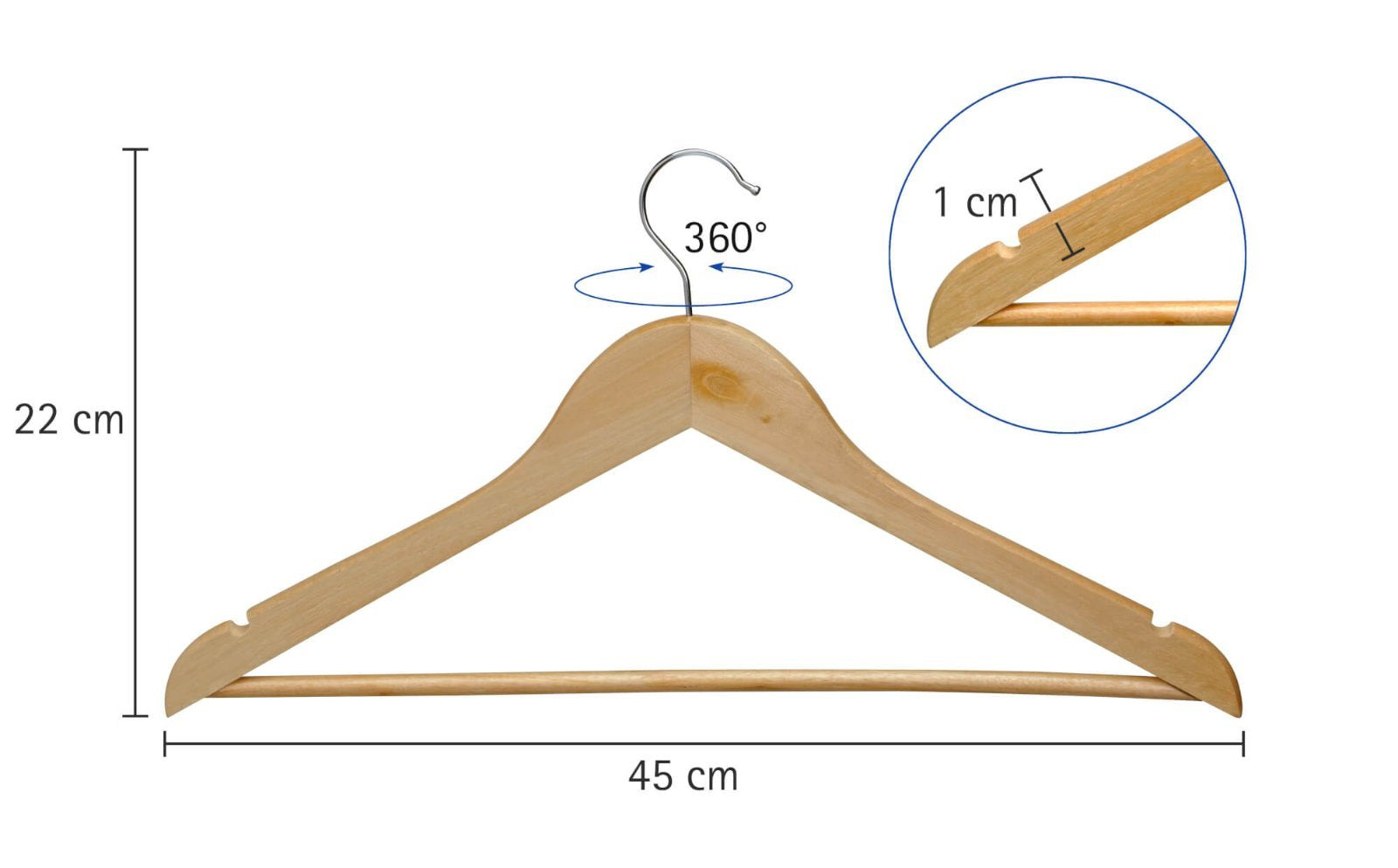 Maul Kleiderbügel Holz, 8 M. Pack