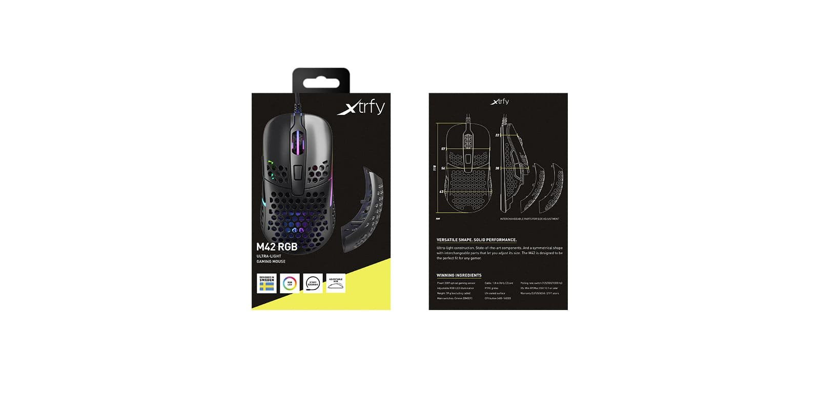 Xtrfy M42 Rgb Ratón Ambidextro Usb Tipo A Óptico 16000 Dpi