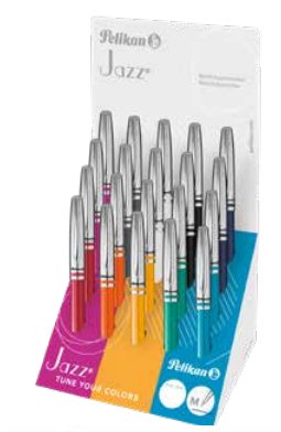 Pelikan Expositor De 20 Boligrafos Jazz "Classic Collection" - Diseño Clasico Y Elegante - Tinta De Alta Calidad -