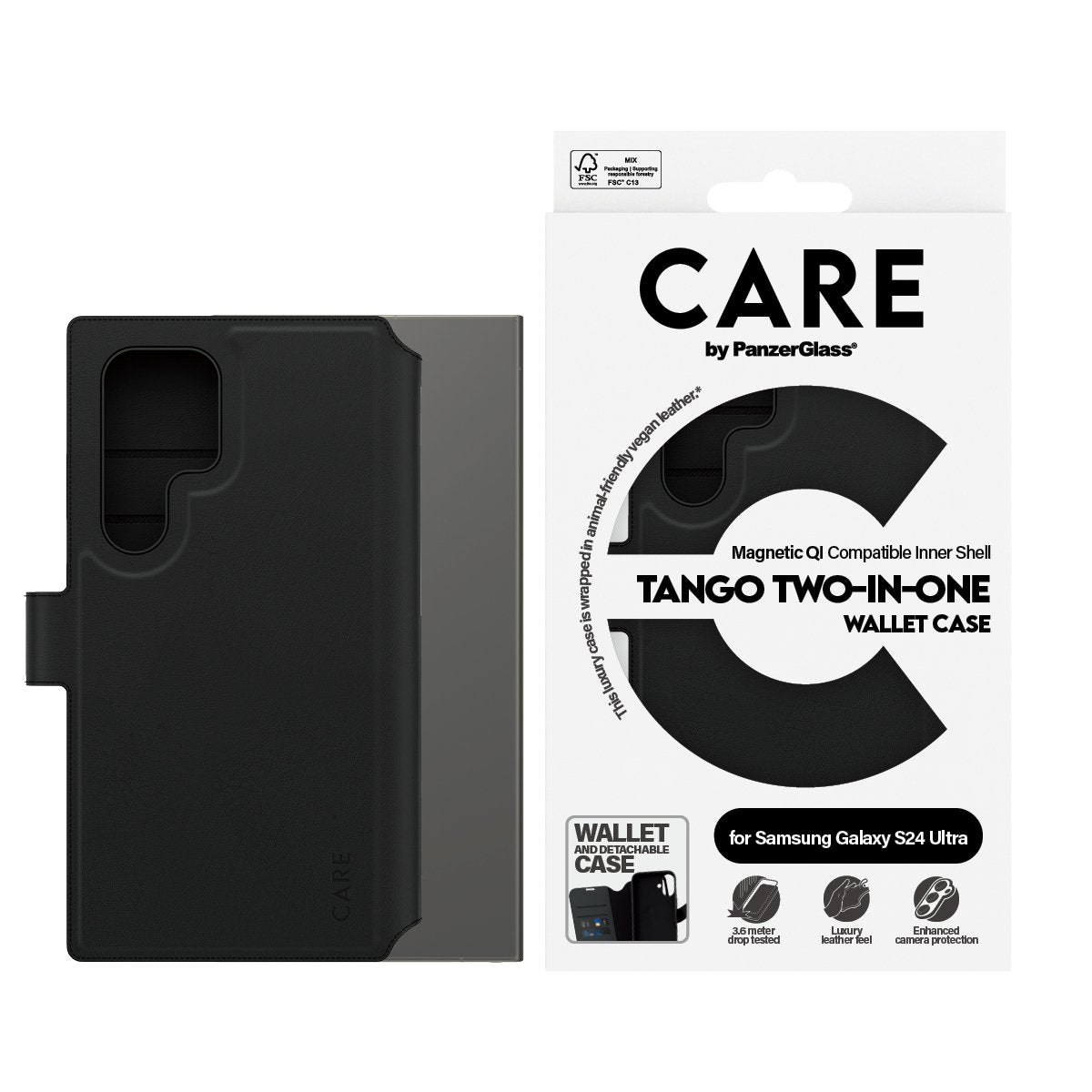 EAN 5715685012341 - PanzerGlass CARE™ by ® Tango 2-in-1 Wallet Case w. Qi Compatible Samsung Galaxy S24 Ultra funda para telé imagen 2