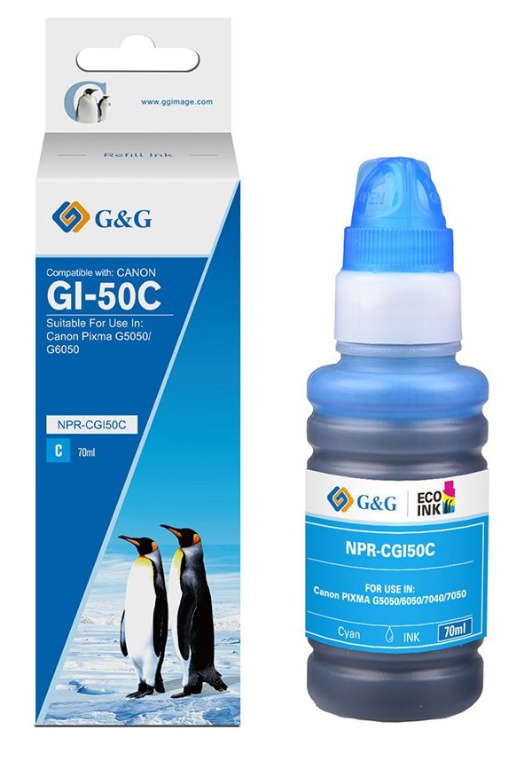 G&G Nachfüllcartucho Canon Gi-50 C 3403c001 Cyan 70 Ml