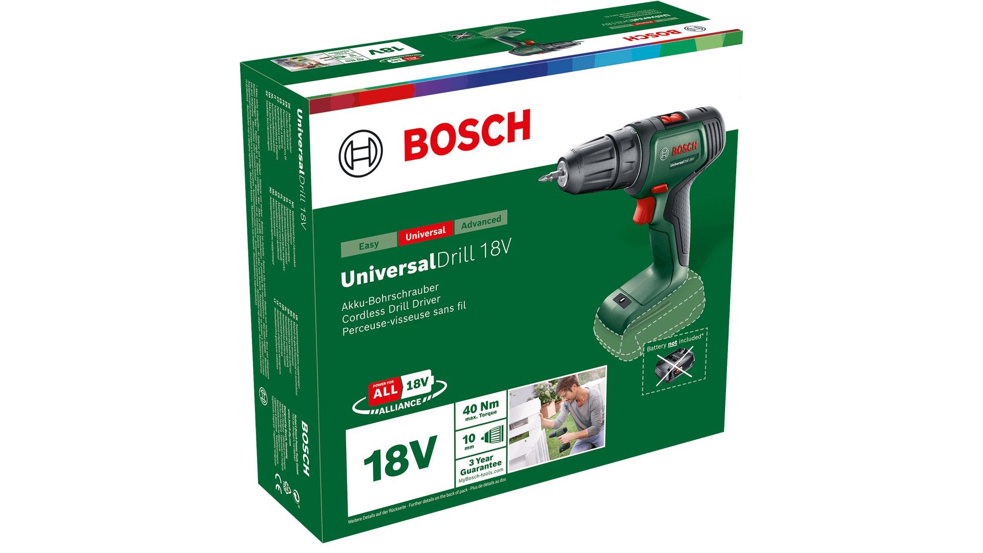EAN 4053423225228 - Bosch Universal Drill 18V 1450 RPM Sin llave 1,2 kg Negro, Verde imagen 3