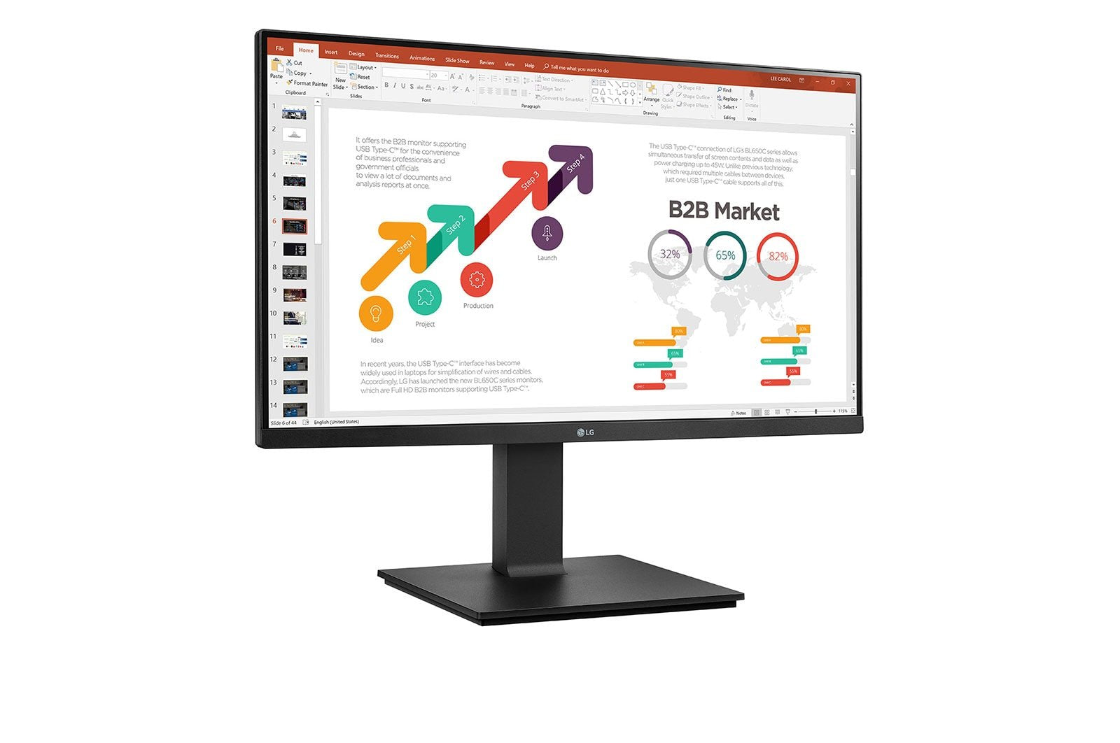 Monitor Lg Led Ips 24bp450y 23.8" 1920 X 1080 5ms Hdmi Dp Sub