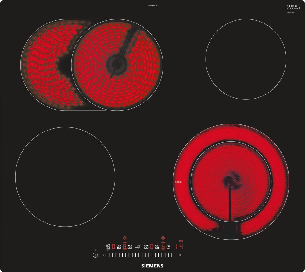 EAN 4242003762127 - Siemens ET601FNP1E hobs Negro, Acero inoxidable Integrado Cerámico 4 zona(s) imagen 1