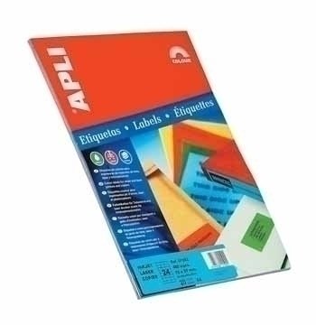 Apli Etiquetas Adhesivas 70x37mm Inkjet/Láser C/Rectos 24 X 20h Amarillo Fluorescente
