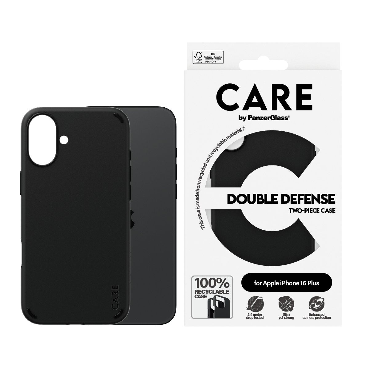 EAN 5715685003974 - PanzerGlass CARE™ by ® Double Defense Case Black iPhone 16 Plus funda para teléfono móvil Negro imagen 2