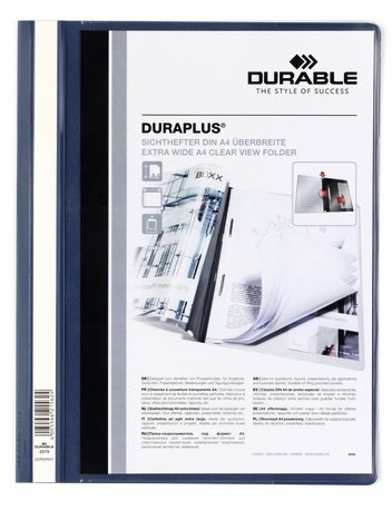 Carpeta De Oferta Durable Duraplus Bolsillo Transparente, Azul Oscuro