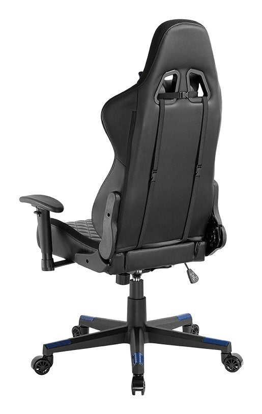 Gaming Chair, W Lumbar Support, Rgb Lights, Negro Azul