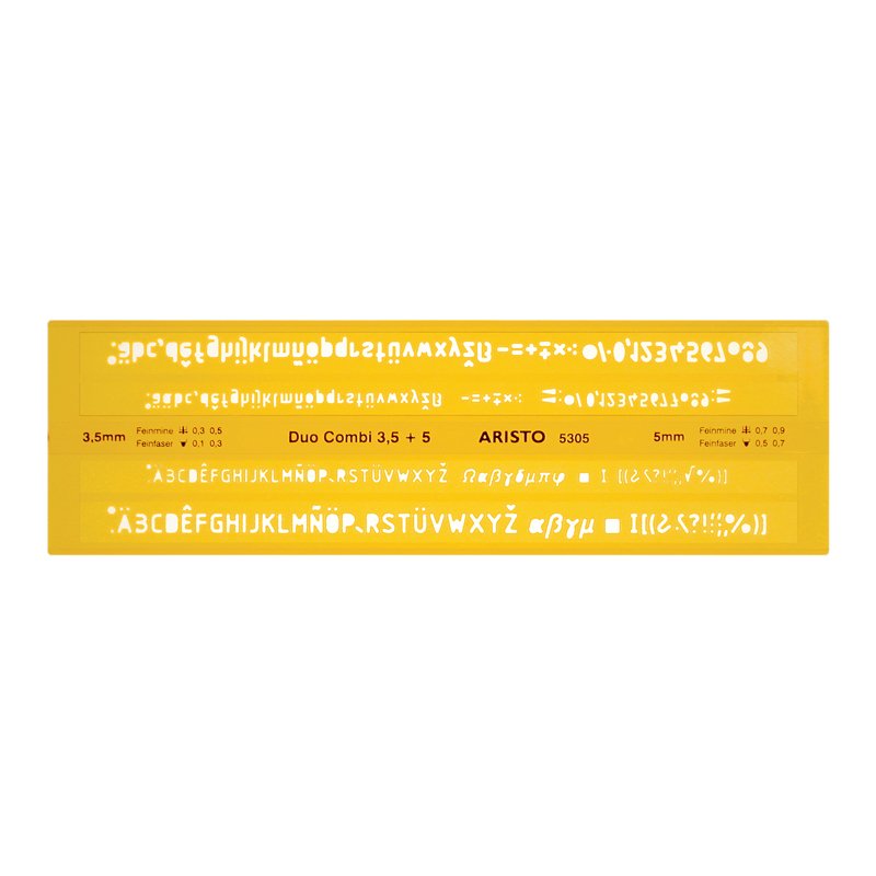 EAN 9003182053056 - Aristo AR5305 Transparente, Amarillo Plástico Plantilla de letras/números/símbolos imagen 1