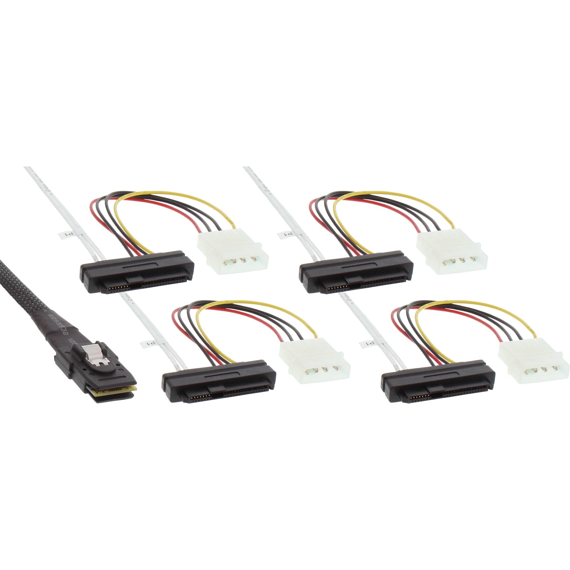 Cable Inline Sas Mini Sas Sff-8087 A 4x Sas Sff-8482 + Alimentación 0,75m