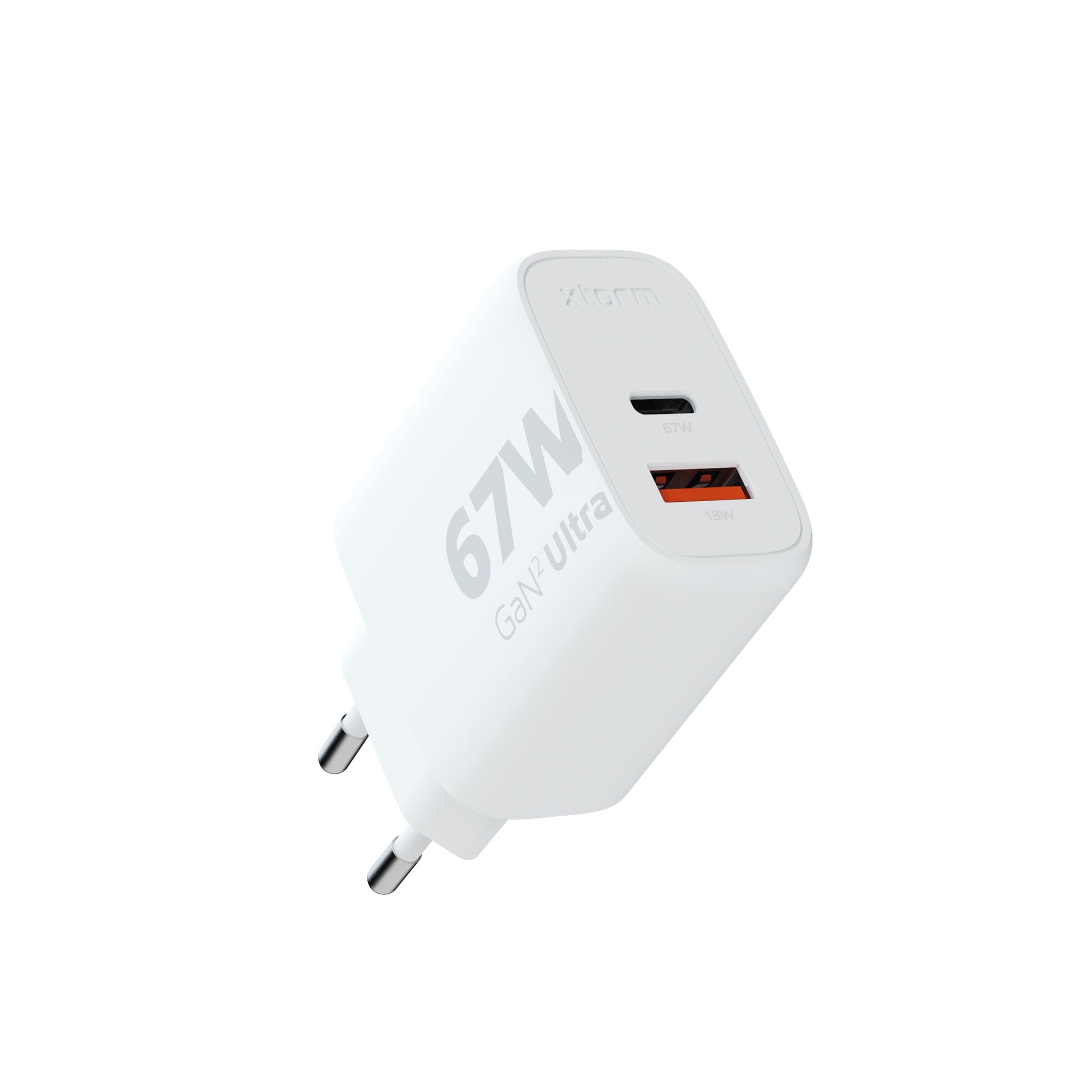 Cargador Usb De Viaje/Pared 67w Gan2 Ultra Wall Type-C/Usb 3.0 Blanco Xtorm Hasta 67w/ 1xusb-C, 1xusb-A