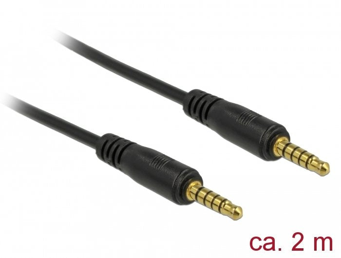 Cable De Jack Delock 3.5 Mm 5pin (Enchufe)> 3.5 Mm 5pin (Enchufe) Negro, 2 Metros 85697