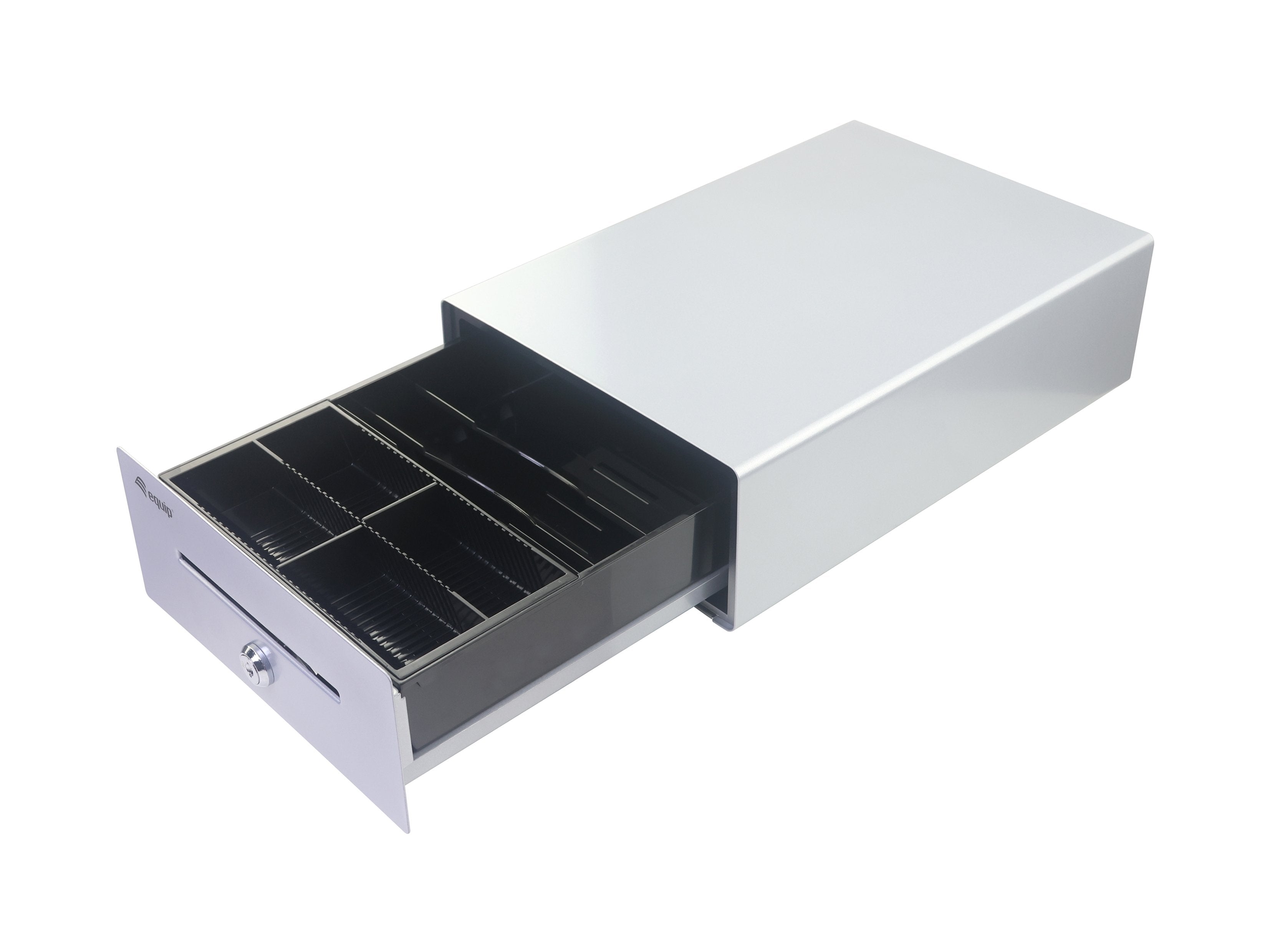 Tpv Cajon Portamonedas Equip  Aluminio Apertura Manual Y Automatica Conector Rj11 Color Plata