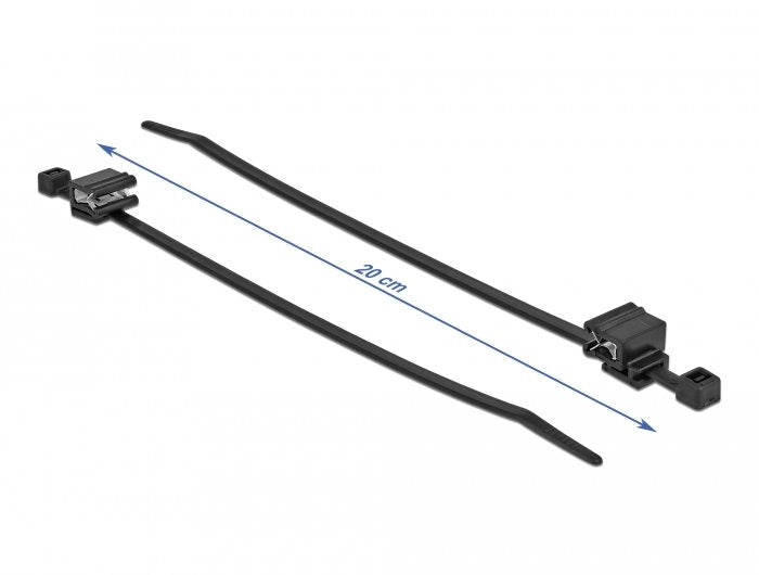 Delock Sujetacables Con Clip Para Bordes La 200 X An 4,8 Mm Negro, 50 Piezas