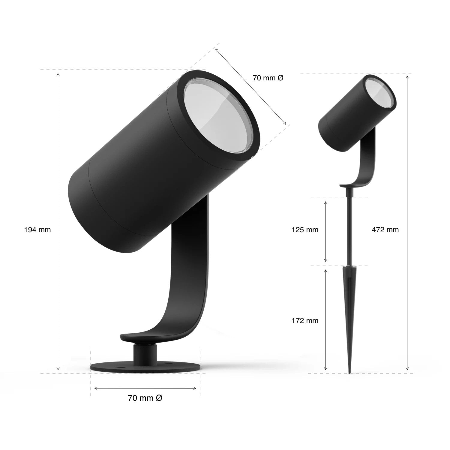 Foco - Philips Hue Lily, 3 Focos, Inteligentes, Exterior, Led, Luz Blanca Y Color, Domótica