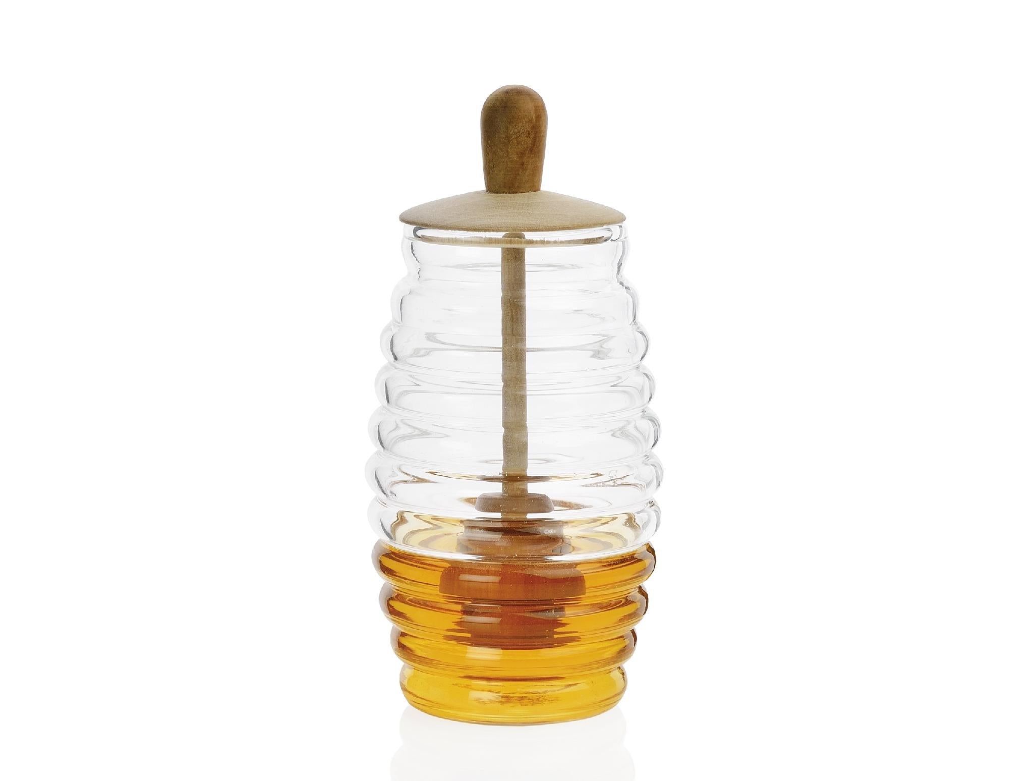 Tarro Miel Vidrio/Mad Ø5,5x15,5cm Ms66068 Andrea House
