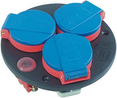 Brennenstuhl 1081090 Base Múltiple 3 Salidas Ac Negro, Azul, Rojo