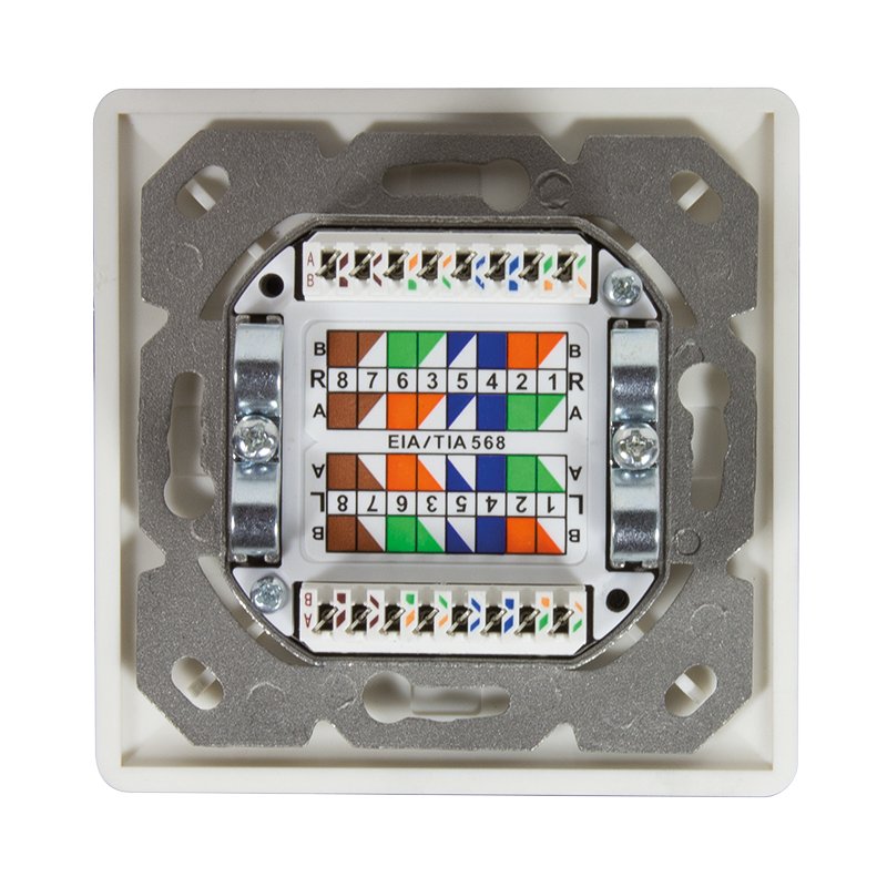 Logilink Np0124 Toma 2 X Rj-45 Cat 6a Superficie Y Empotrado Apantallado Metálico, Blanco