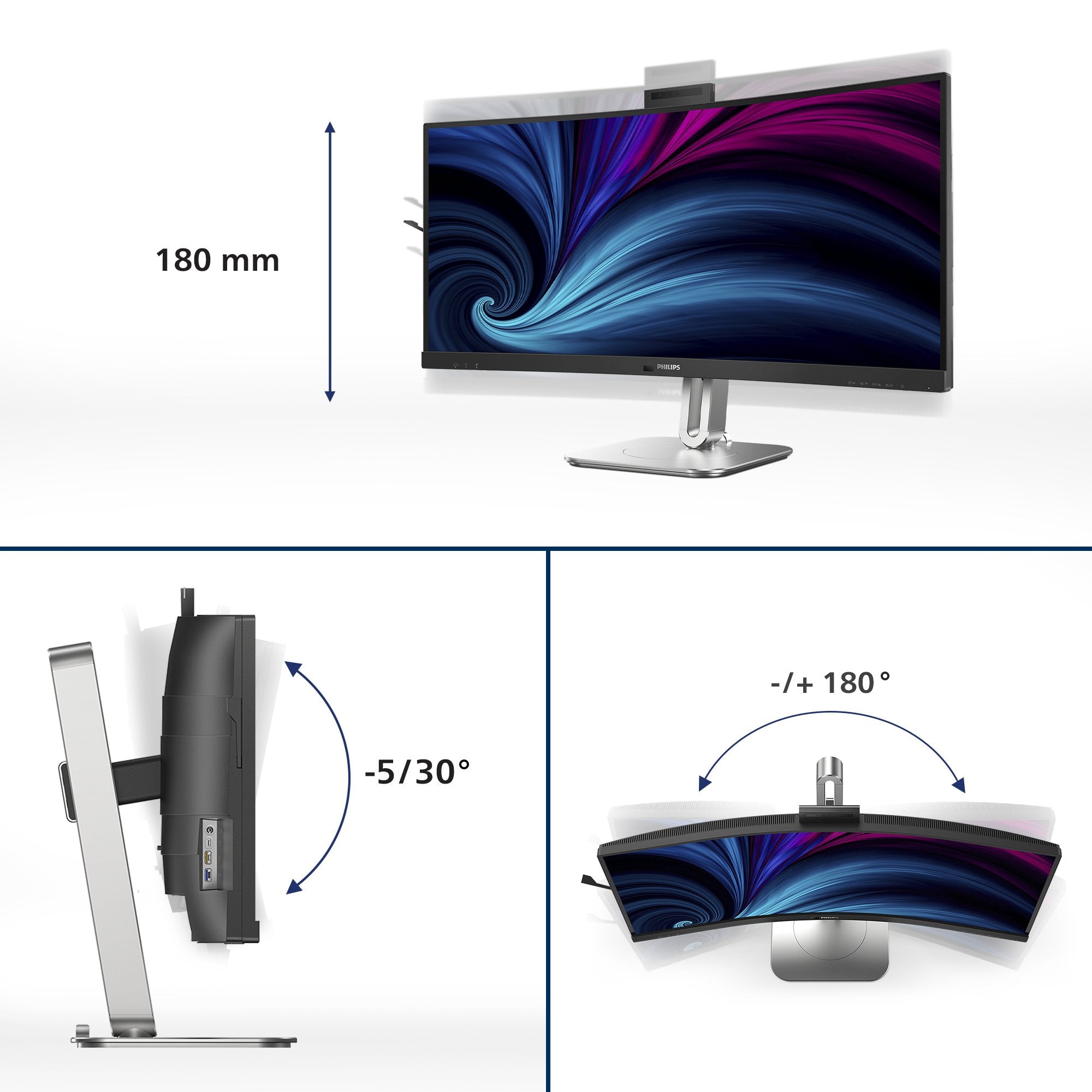 EAN 8712581804633 - Philips 6000 series 34B2U6603CH/00 pantalla para PC 86,4 cm (34") 3440 x 1440 Pixeles Wide Quad HD LCD Gr imagen 2