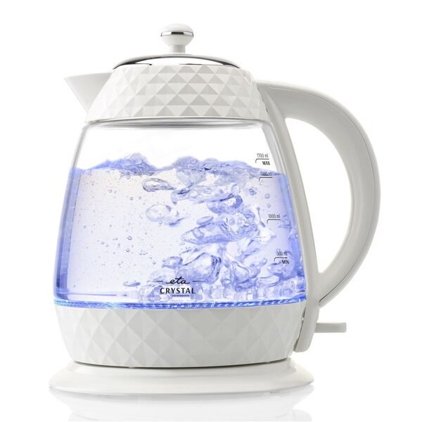 Eta Crystal Tetera Eléctrica 1,7 L 2200 W Transparente, Blanco