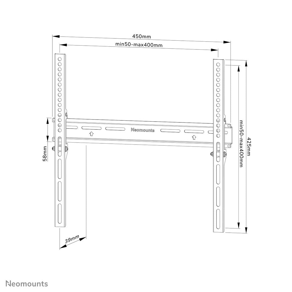 Soporte De Pared Neomounts By Newstar 32"-65" 1tft Negro Max.40k