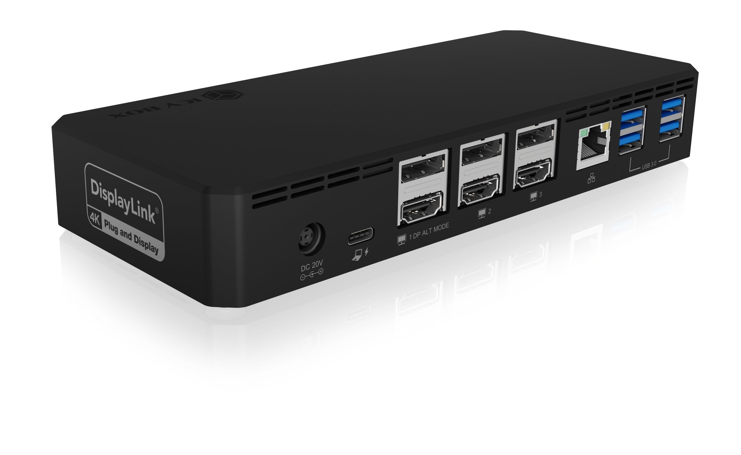 Icy Box Dockingstation 100w 4k Hdmi/Dp/Dl/Rj45/Usb Type-C & A