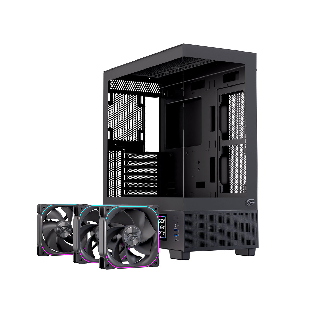 EAN 6977277360066 - Einarex EXCS-PR-51DR-B carcasa de ordenador Midi Tower Negro imagen 2