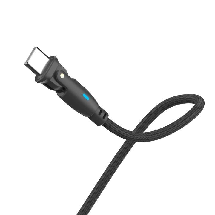 Cable 3mk Hyper  N-Series C To C 2m Pd 3.0 20v 3a 60w Negro - Swivel