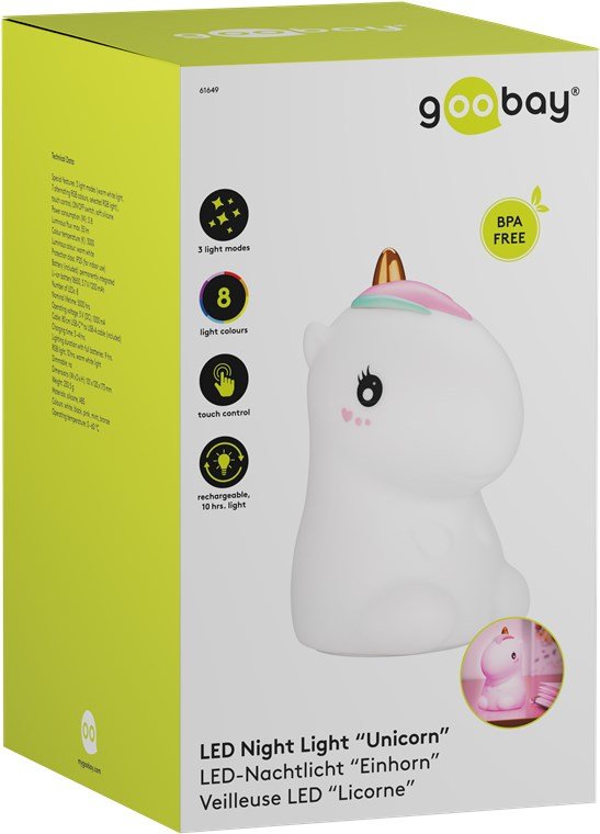 Goobay Gb 61649 - Nachtleuchte Einhorn Akku Rgb