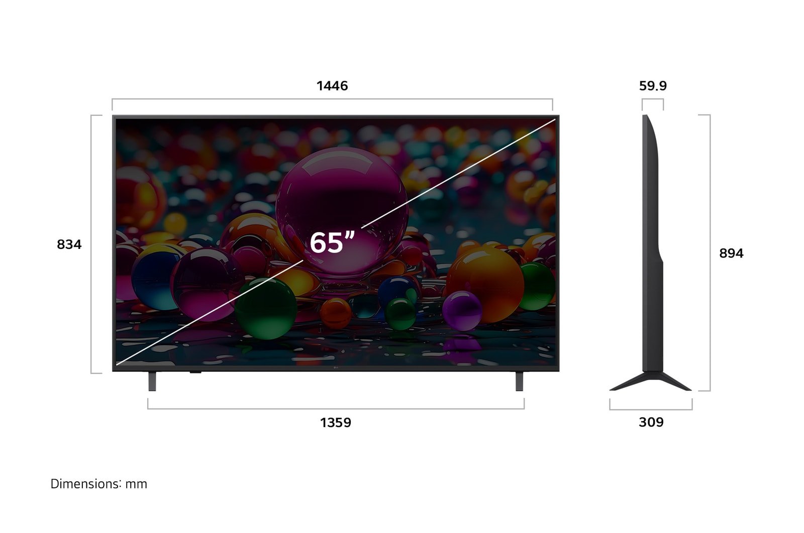 EAN 8806096530078 - LG 65UA74003LB Televisor 165,1 cm (65") 4K Ultra HD Smart TV Wifi Negro imagen 4