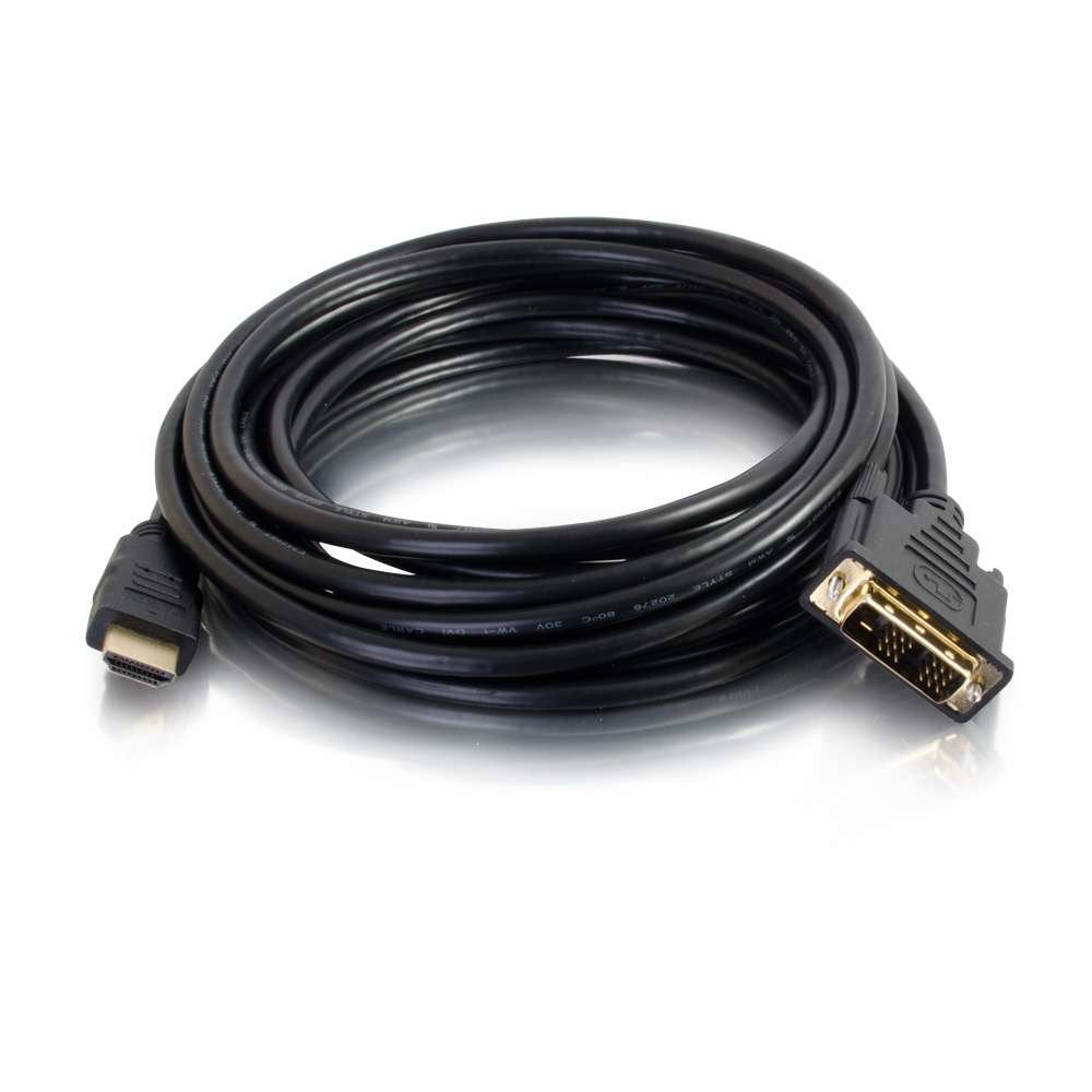 Cable C2g 0.5m (1.6ft) Hdmi To Dvi  Hdmi To Dvi-D Adapter Cable 1080p Cable Adaptador Dvi-D Macho A Hdmi Macho 50 Cm Blindado Negro